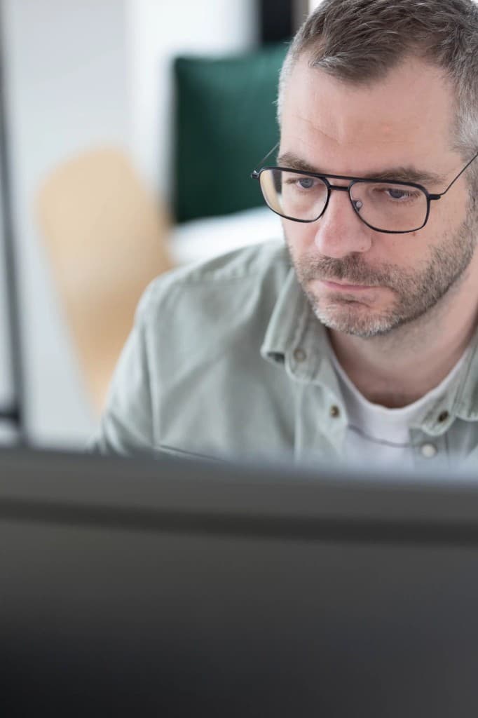 Maarten at his computer