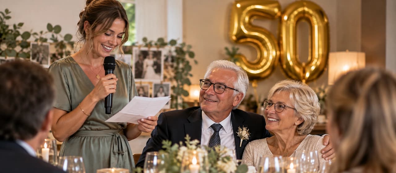 Een speech voor een gouden bruiloft schrijven