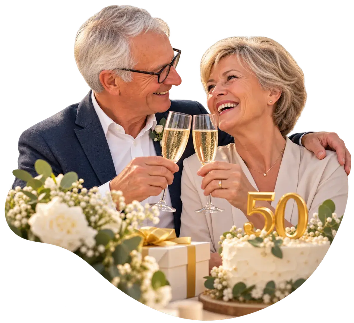 A couple celebrating 50 years together