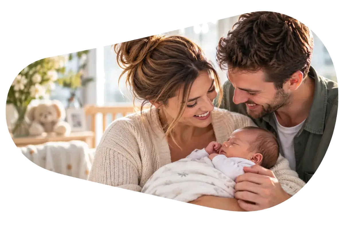 Parents with their newborn baby
